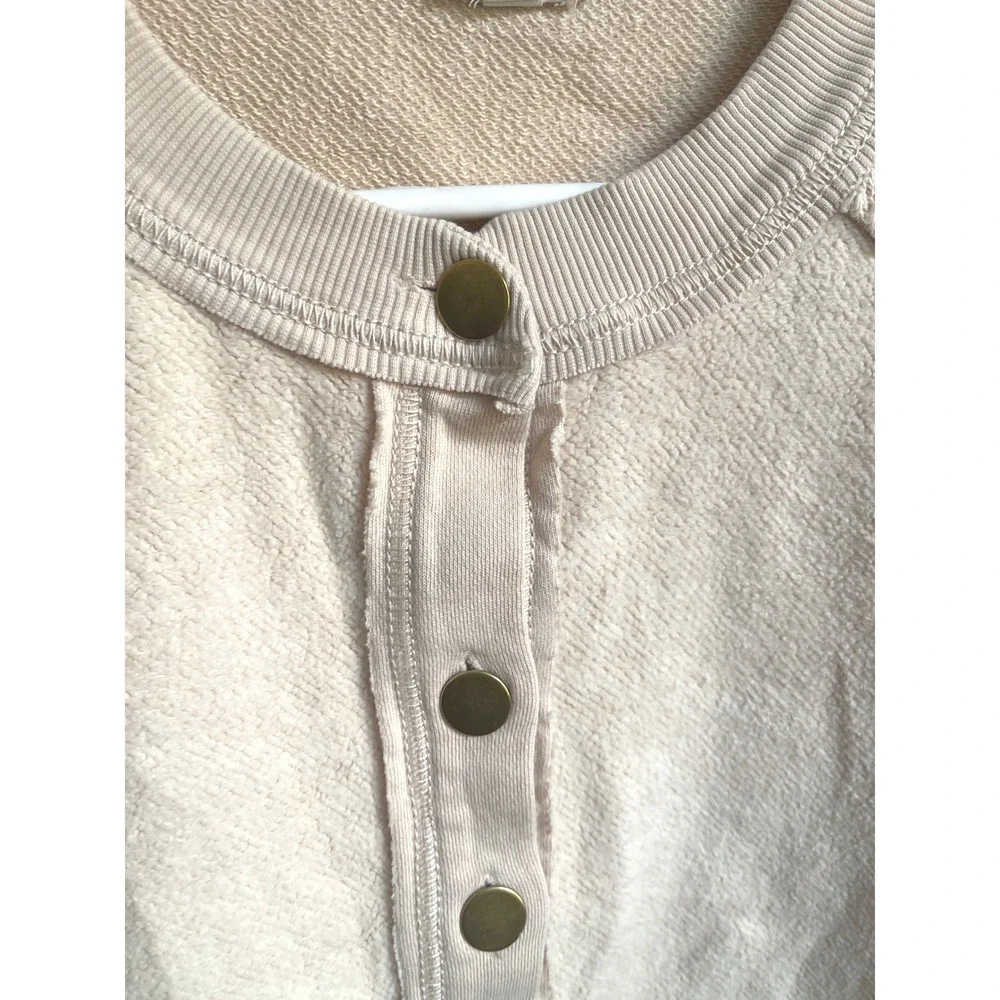 Anthropologie Pilcro Button-Front Boho Cozy Cotton Shacket Cream Jacket S‎